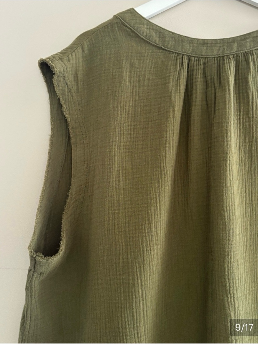 Joe Fresh Women’s Size 1X Olive-Green V-Neck Tank 100% Cotton Casual Top - Picture 7 of 15